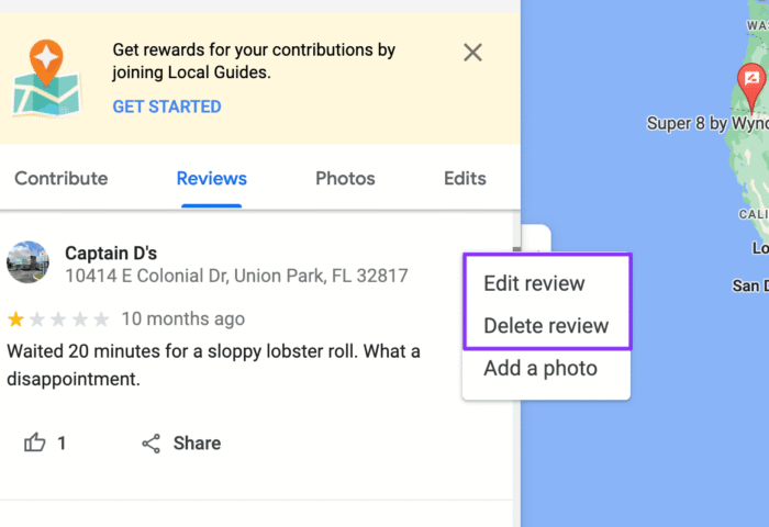 how to delete a google review